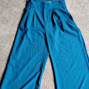 Jealous Tomato Women's Wide Leg Pants - Flattering - Blue Large L excellent!
